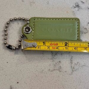 Coach Pastel Green Fob Hang Tag Bag Charm 2.5”